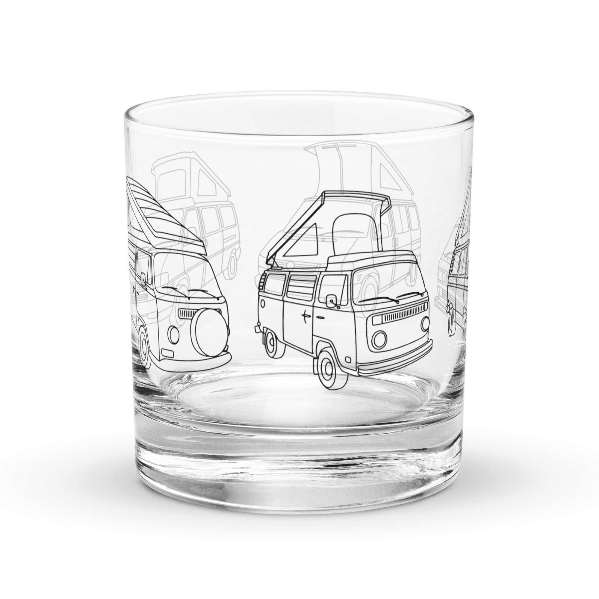 Van Evolution Line Art Rocks Glass - OVERLANDERS Outfitter