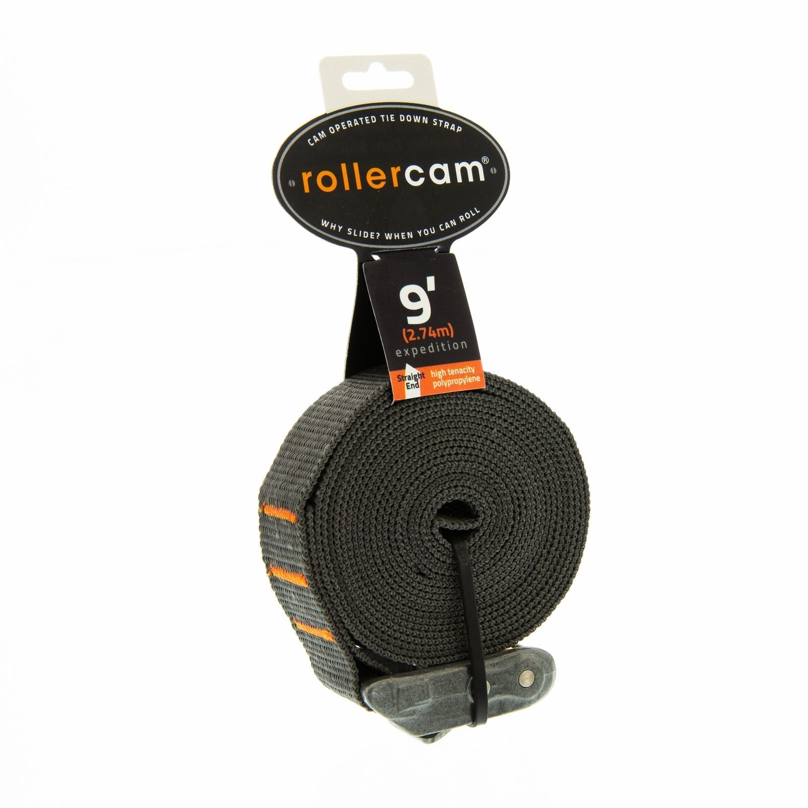 Rollercam 1" Straight End Cam Buckle Strap — 9ft - OVERLANDERS Outfitter