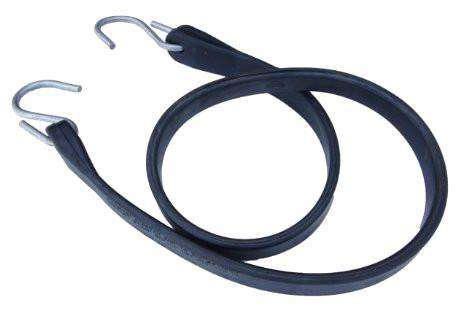 Set of 10 flatbed rubber tarp straps with crimped S-hooks, 15-inch length, durable tie-downs for cargo securing.