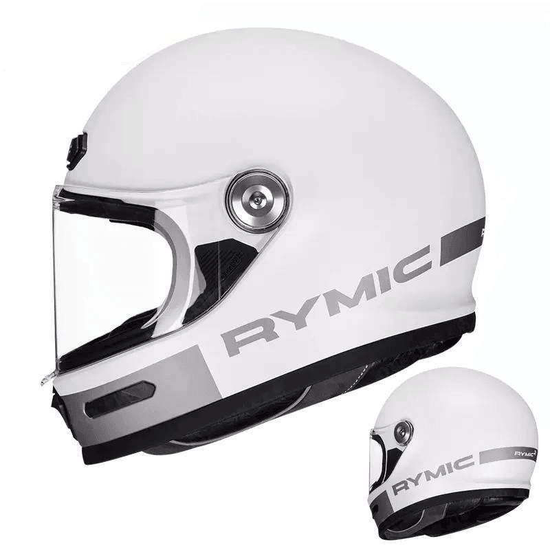 RYMIC™ V80 full face helmet by Bean's Moto Booth in black with clear visor, designed for motorcycle safety and protection.