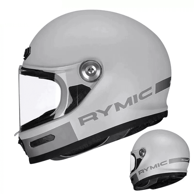 Full face RYMIC™ V80 motorcycle helmet by Bean's Moto Booth, showing the sleek black design and secure chin strap.