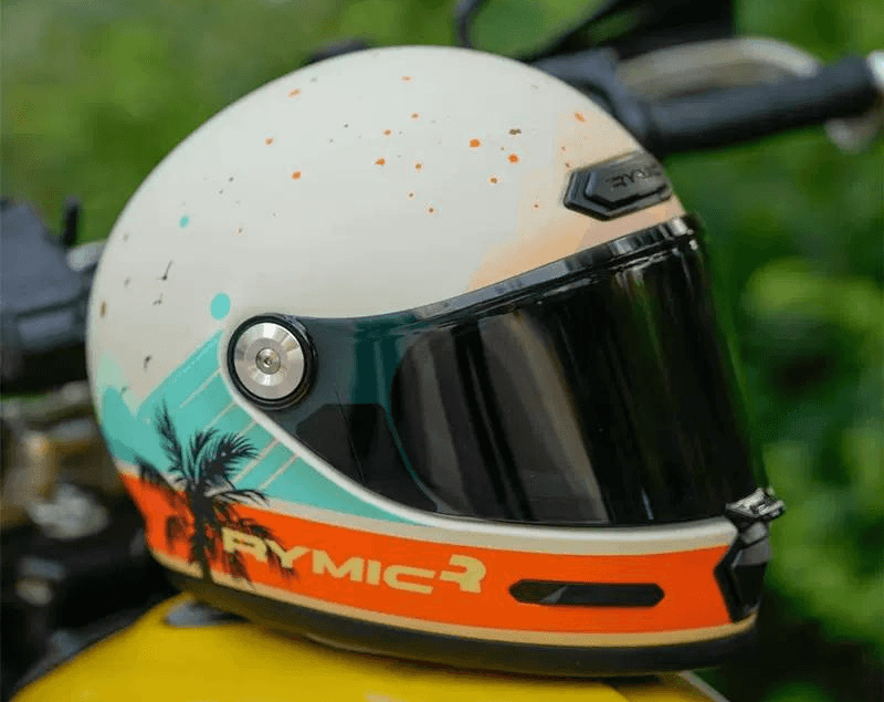 RYMIC™ V80 full face helmet in matte black with tinted visor, designed for motorcycle riding from Bean's Moto Booth.
