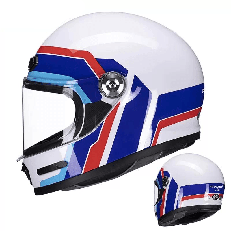 RYMIC™ V80 full face motorcycle helmet in black, featuring a sleek design and clear visor for safety and comfort.