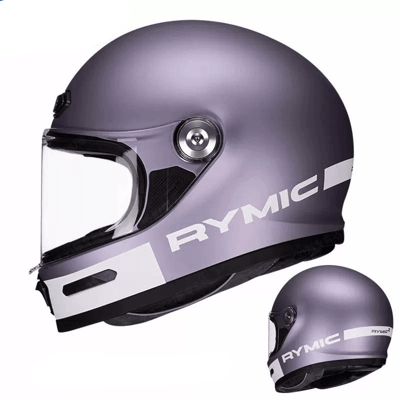RYMIC™ V80 full face helmet by Bean's Moto Booth, showing a sleek black helmet with ventilation vents and secure chin strap.