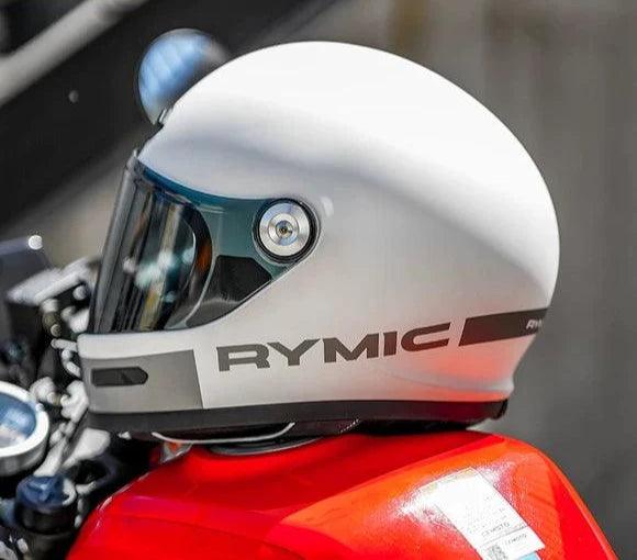 RYMIC™ V80 full face helmet in black with clear visor, featuring a sleek aerodynamic design for motorcycle safety and comfort.