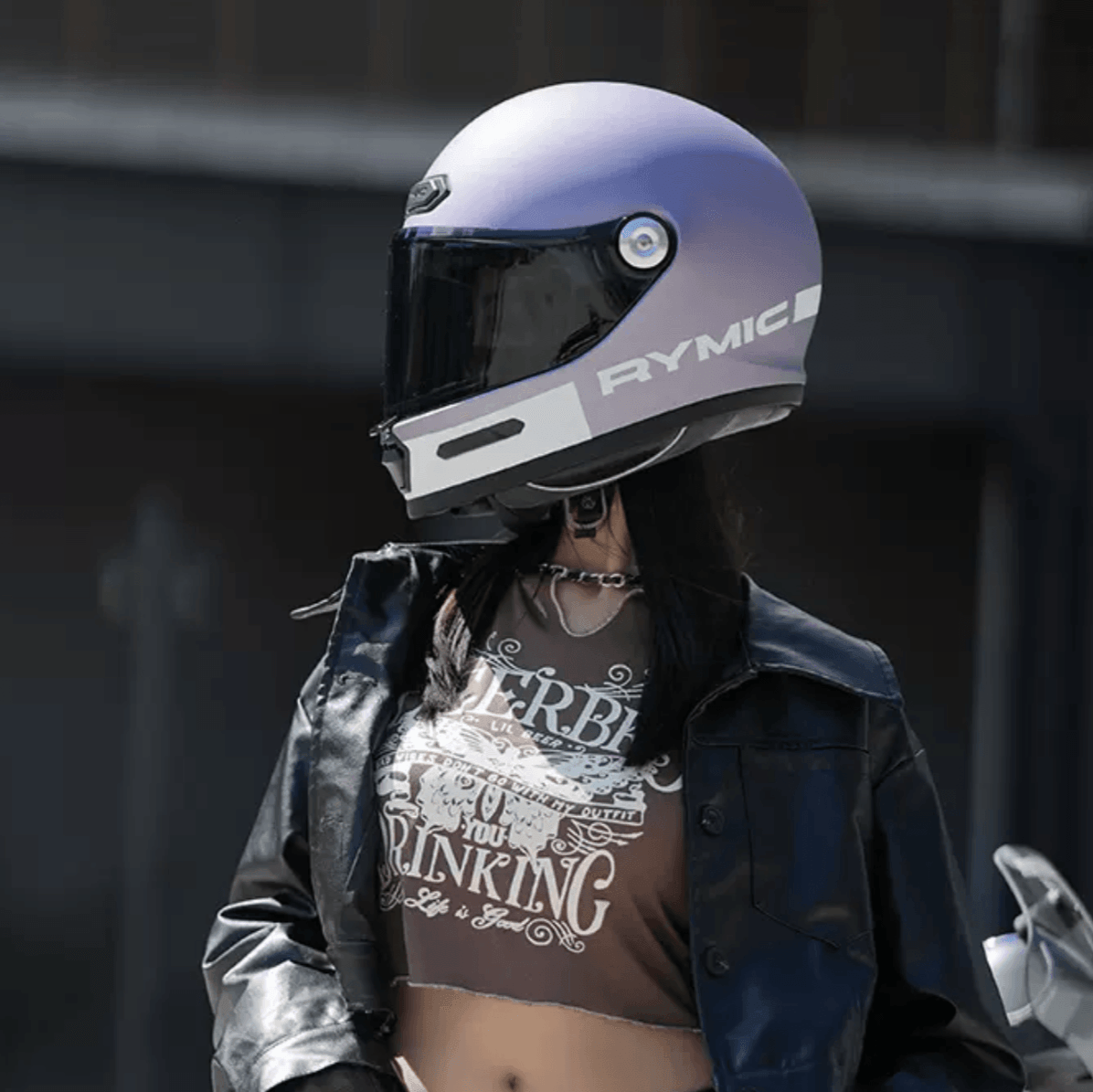 RYMIC™ V80 full face helmet in black, featuring a sleek design and adjustable visor, by Bean's Moto Booth.