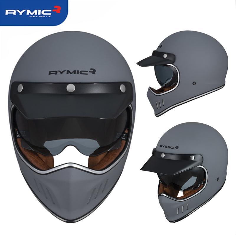 Vintage full face motorcycle helmet by Bean's Moto Booth, featuring classic design and secure fit.