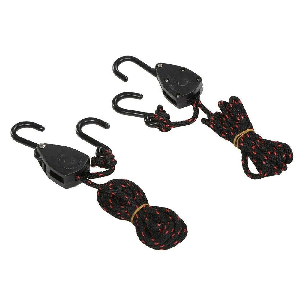 DORSAL Ratchet Canoe and Kayak Bow and Stern Tie Downs 1/4" Heavy Duty Adjustable Rope Hanger Grow Light (2-Pack) - OVERLANDERS Outfitter