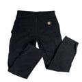 Black twill dungaree jeans for men by Carhartt, featuring sturdy fabric and classic design.