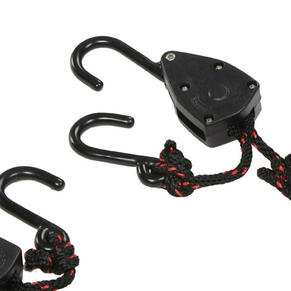 DORSAL Ratchet Canoe and Kayak Bow and Stern Tie Downs 1/4" Heavy Duty Adjustable Rope Hanger Grow Light (2-Pack) - OVERLANDERS Outfitter