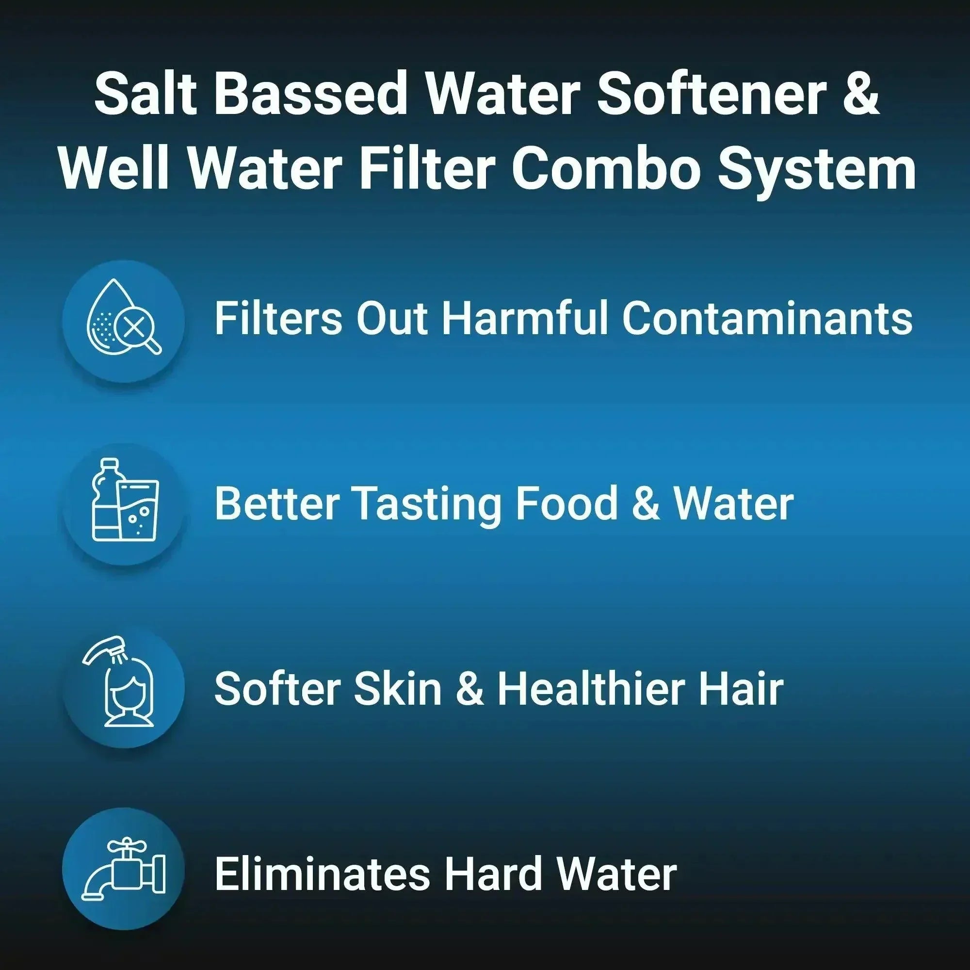 Green Vista Living salt-based whole house water treatment system with well water filter and softener for clean, softened water.