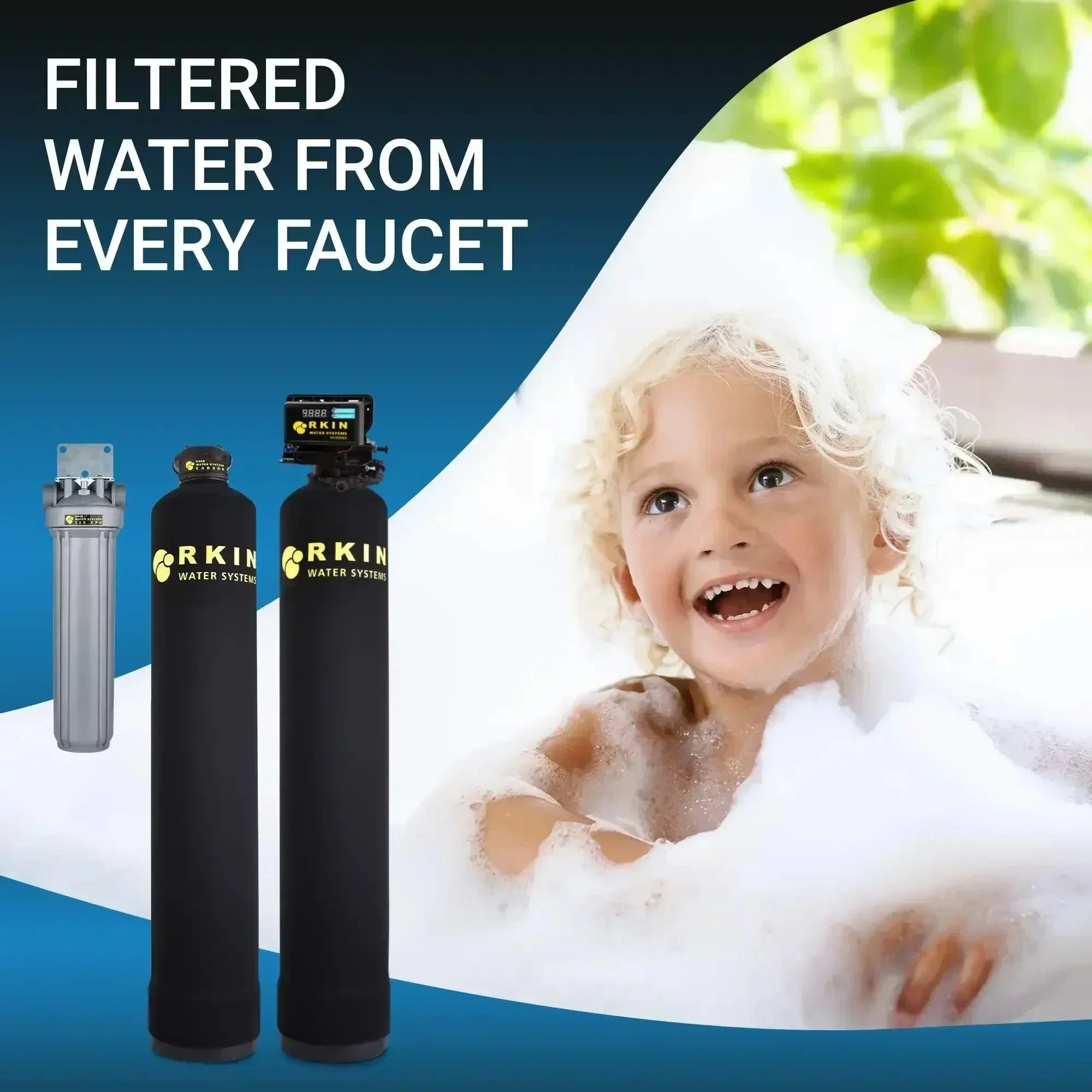Green Vista Living salt-free water softener and well water filter combo for whole house water treatment system.