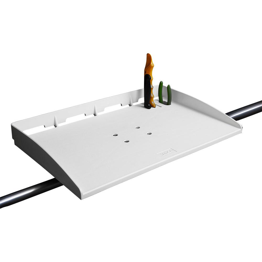 Sea-Dog 20-inch round tube rail mount fillet table by TRAPSKI, designed for marine filleting and prep tasks.