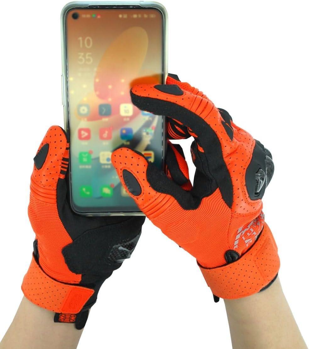 Seibertron™ SPS-2 carbon fiber touchscreen motorcycle gloves by Bean's Moto Booth, showing black gloves with touch-sensitive fingertips.
