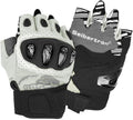 Seibertron™ SPS-5 carbon fiber half-finger motorcycle gloves with black design and reinforced palm for riding comfort.