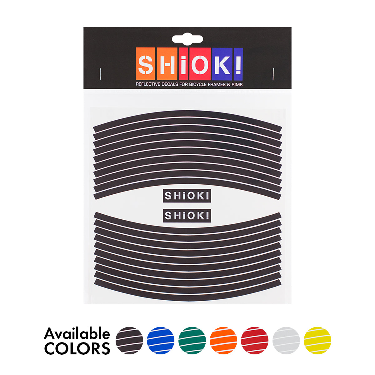Black ZEITBIKE SHIOK Straight Rim Reflectives mounted on a bicycle wheel for visibility and safety.