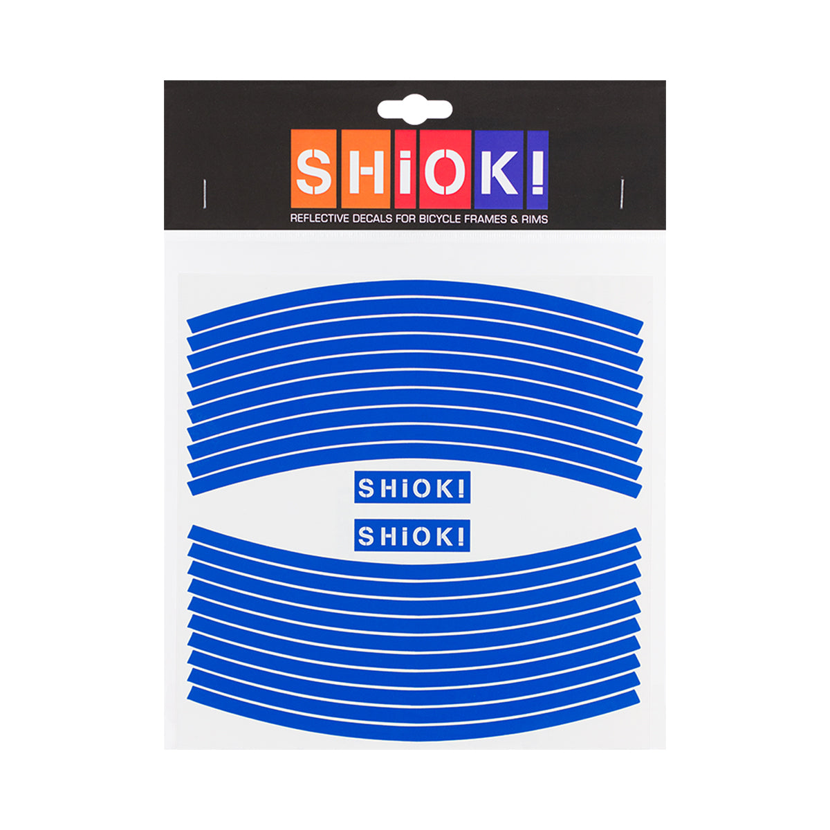 Blue ZEITBIKE SHIOK Straight Rim Reflectives for bicycles, shown on a wheel rim with reflective strips for visibility.