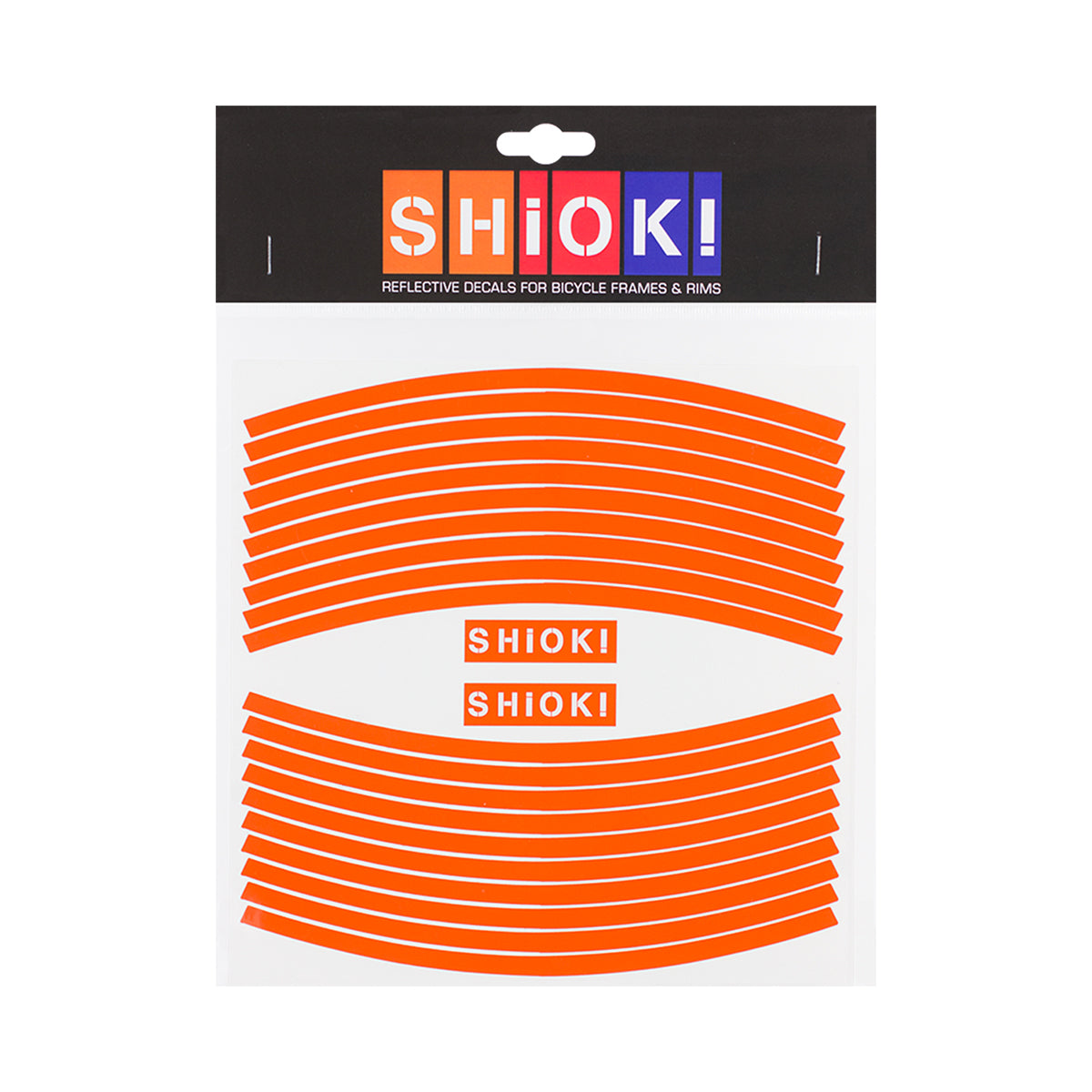Orange ZEITBIKE SHIOK straight rim reflectives for bicycles, featuring reflective strips on bike rims for improved visibility.