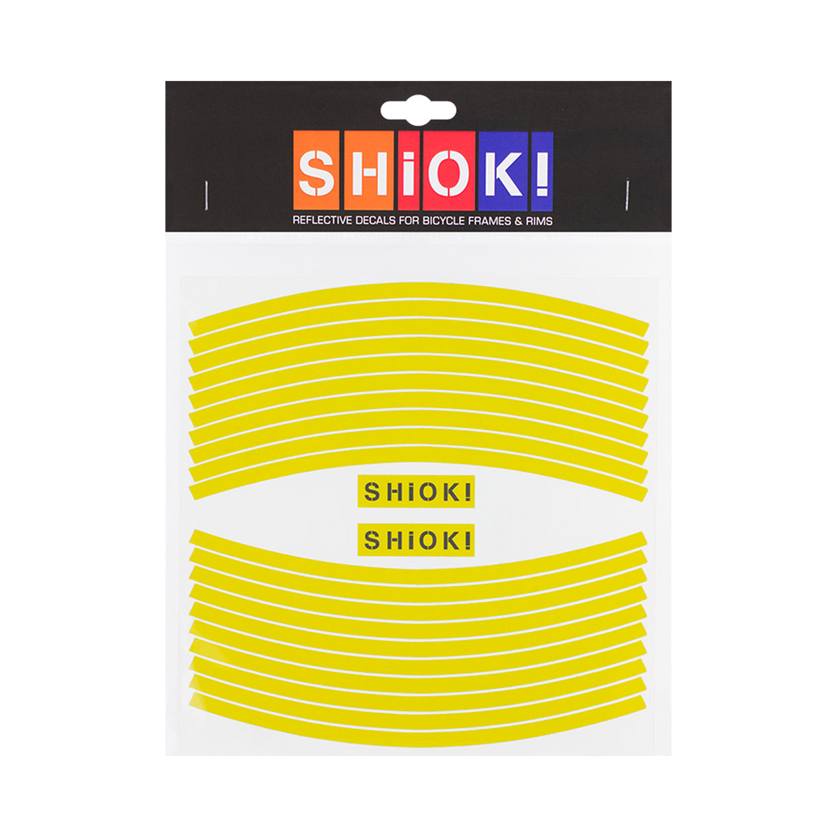 Yellow ZEITBIKE SHIOK Straight Rim Reflectives for bike wheels, enhancing visibility and safety during night riding.