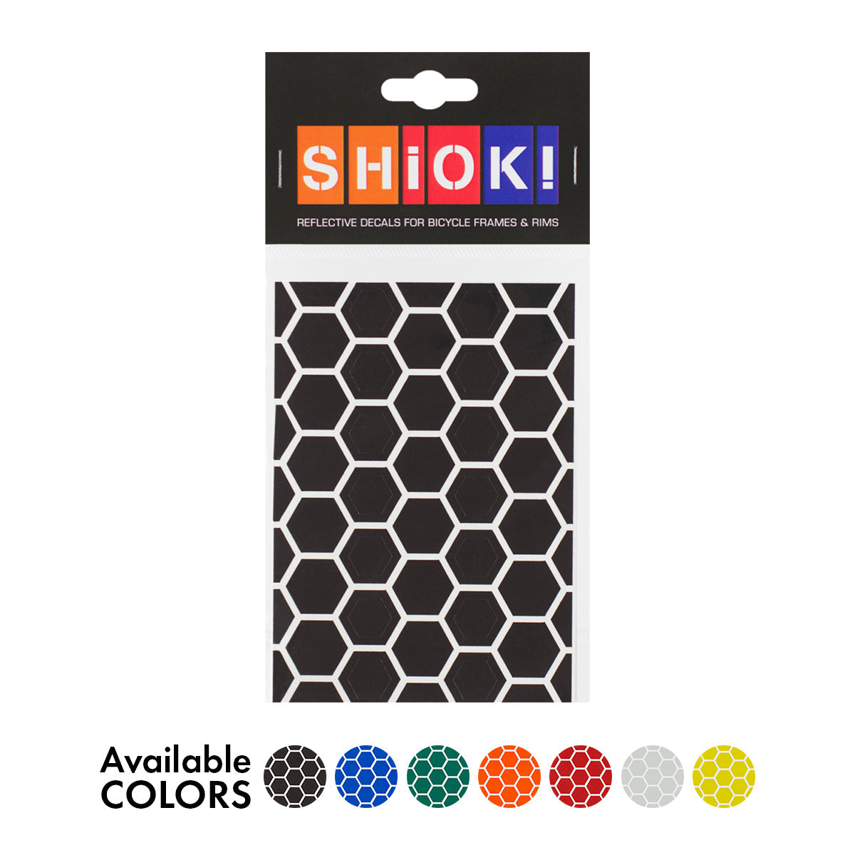ZEITBIKE SHIOK Honeycomb Frame Reflectives in black, showcasing their reflective surface and honeycomb pattern for visibility.
