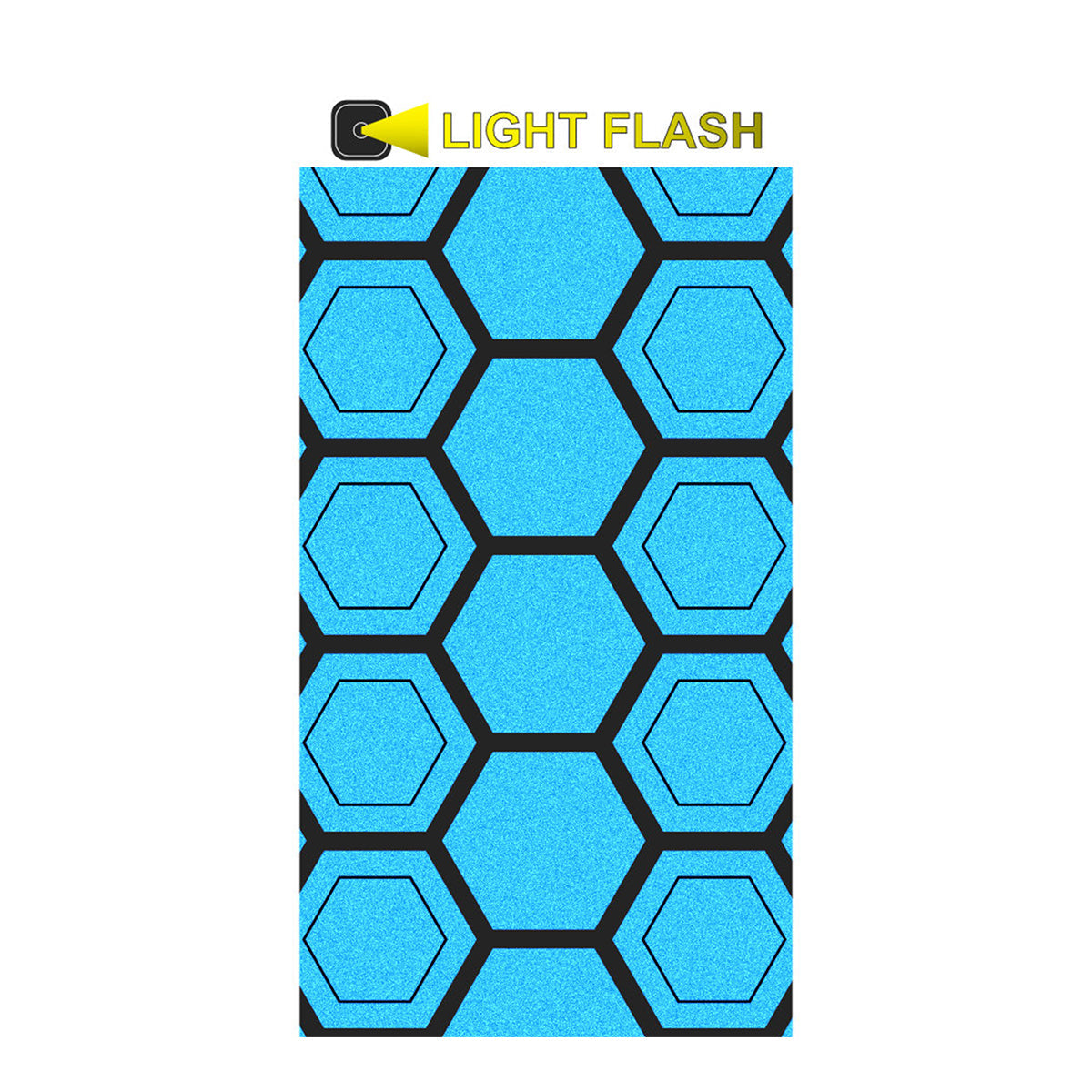 Blue SHIOK Honeycomb Frame Reflective from ZEITBIKE with light-flash design, visible on bicycle frame for enhanced visibility.