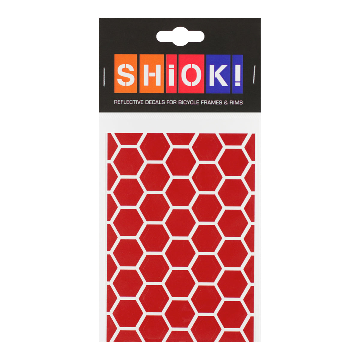 Red SHIOK Honeycomb Frame Reflective by ZEITBIKE, showcasing a honeycomb pattern for bike visibility and safety.