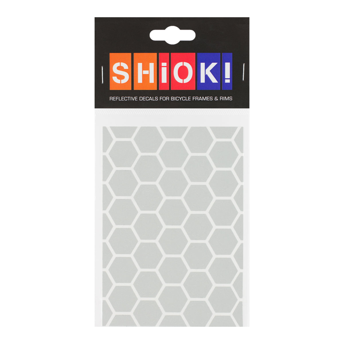 Silver honeycomb frame reflective by ZEITBIKE, showing a close-up of the honeycomb pattern on the SHIOK reflective for bike safety.