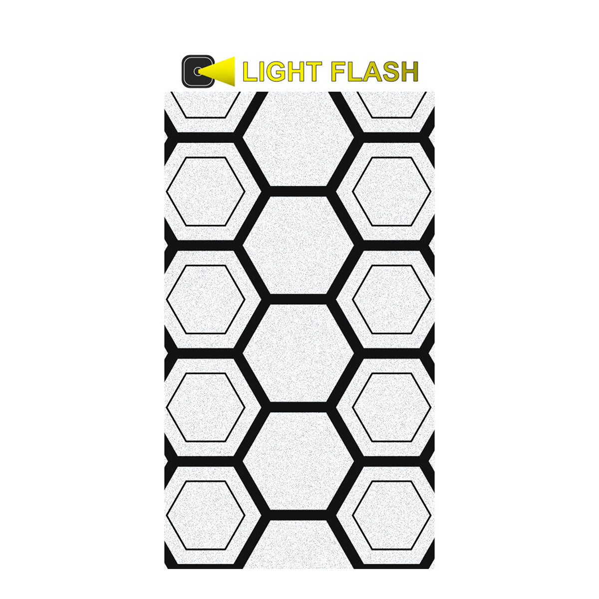Silver honeycomb frame reflective by ZEITBIKE, designed to enhance visibility with a light-flash effect for cycling safety.
