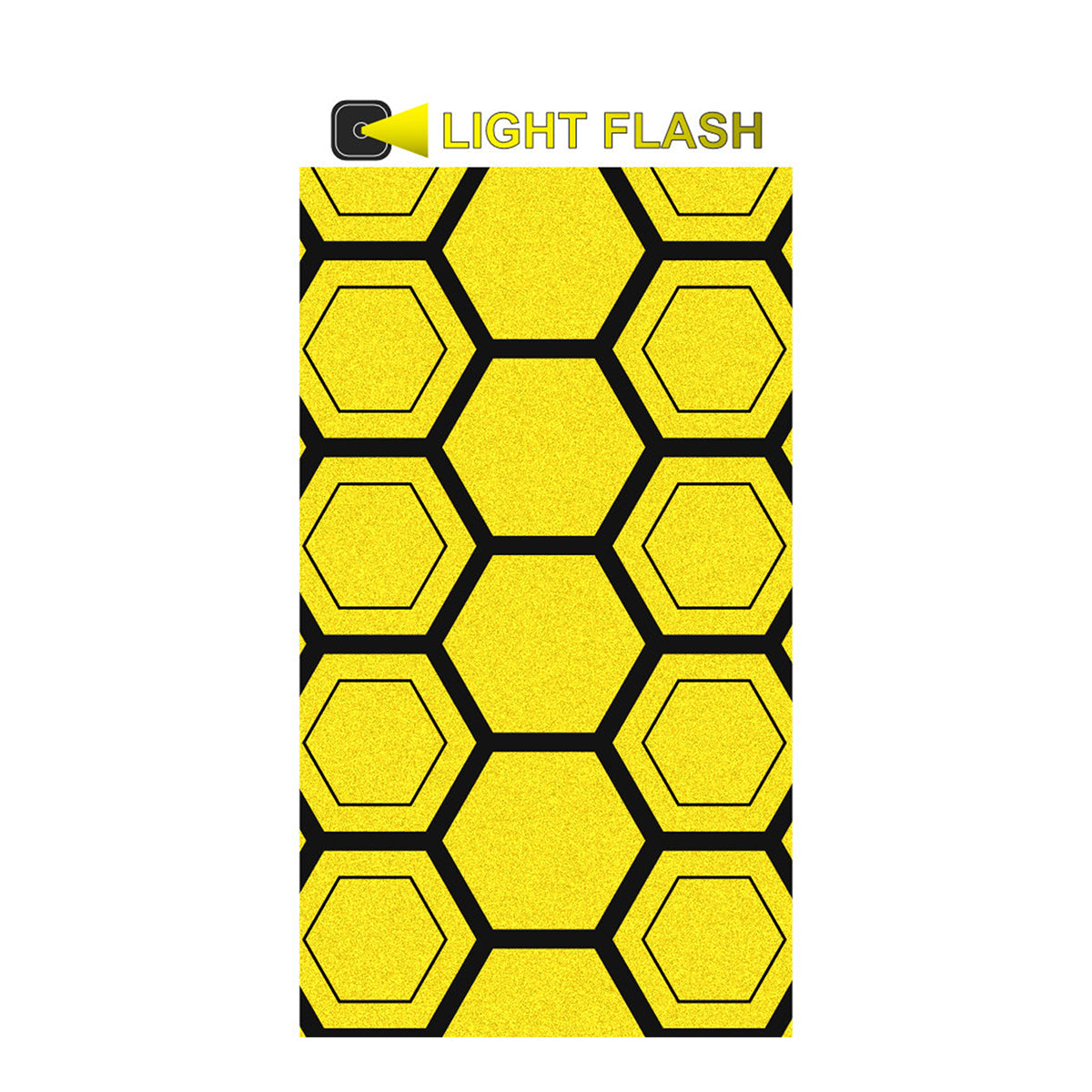 Yellow honeycomb frame reflective by ZEITBIKE, featuring light-flashing design for enhanced visibility during cycling.