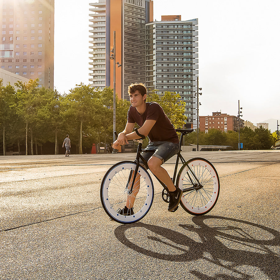 ZEITBIKE SHIOK Honeycomb Frame Reflectives mounted on a bicycle frame, showcasing a vibrant, honeycomb pattern for high visibility.
