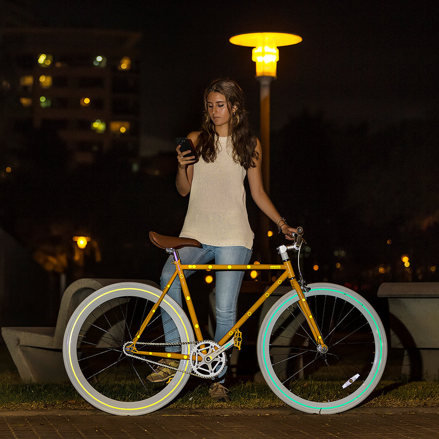 ZEITBIKE SHIOK Stars N Stripes reflective frame for bicycles, showing the vibrant star and stripe design on the reflective material.