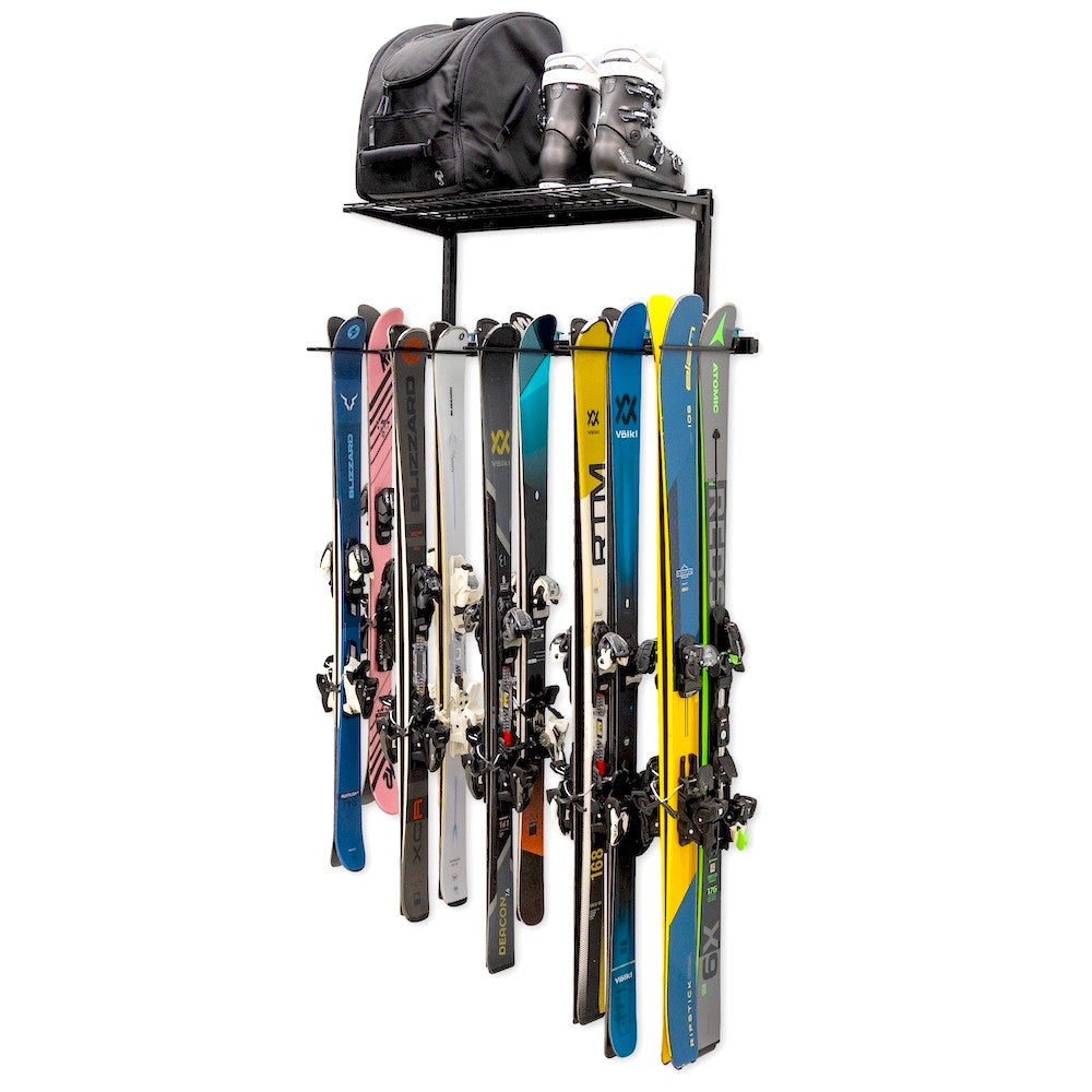 Solitude Ski Wire Shelf | Adjustable Wall Storage System | Holds 10 Pairs of Skis - OVERLANDERS Outfitter