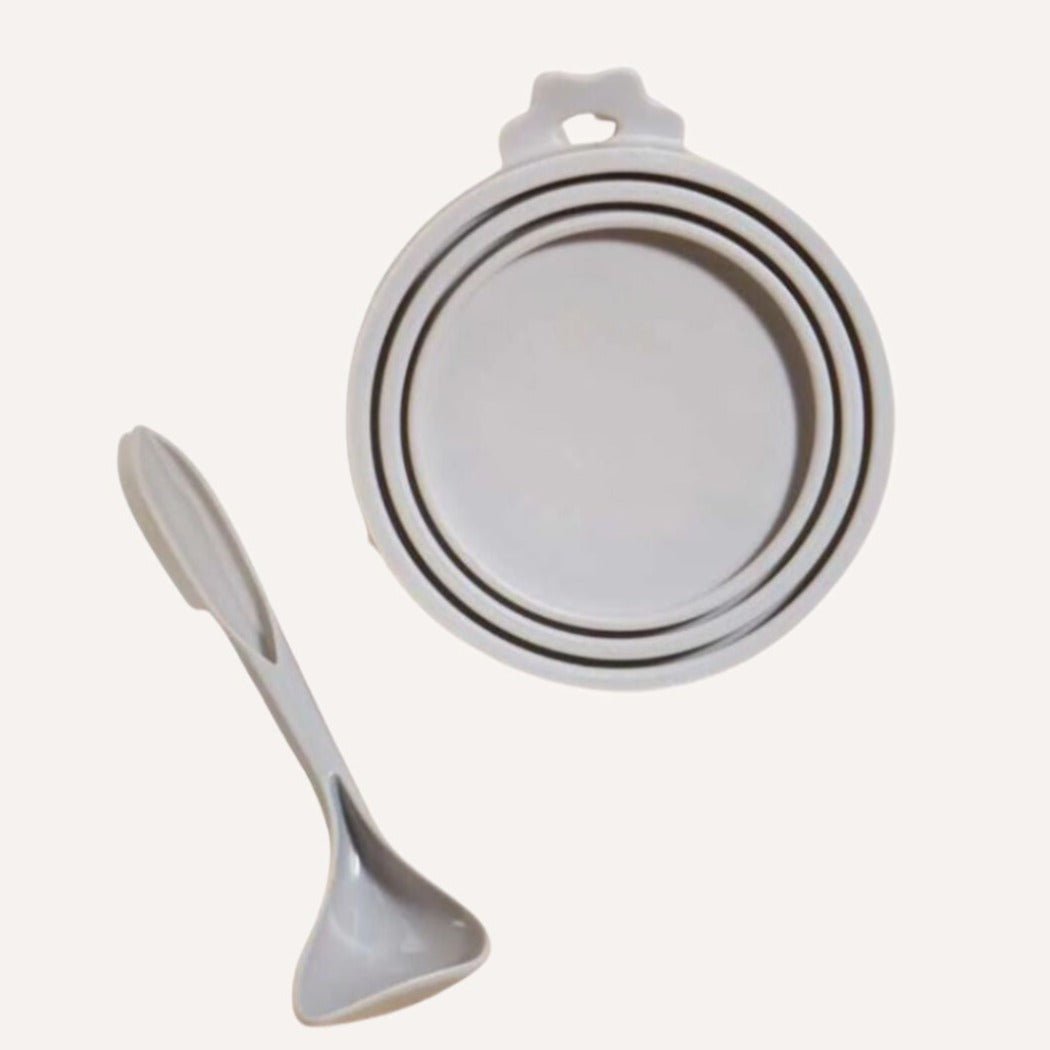 Tilley + Me Pet Food Saver Lid with Spoon - BPA-Free Silicone, Keeps Food Fresh - OVERLANDERS Outfitter