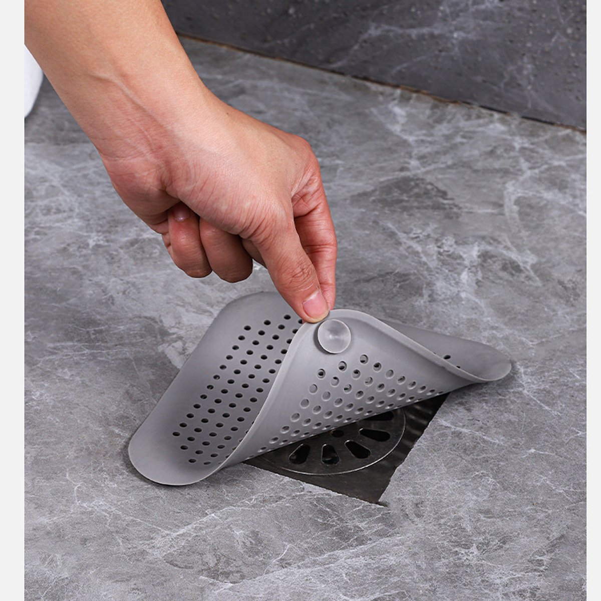 Silicone Drain Hair Catcher – Square Sink Strainer with Suction - OVERLANDERS Outfitter