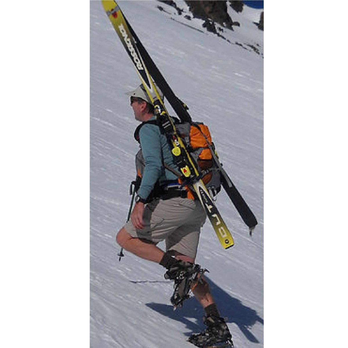 Pair of Light Hiking Gear ski straps for securing skis during transport, made of durable material with adjustable length.