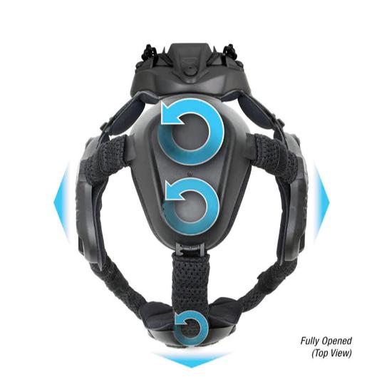 HCC Tactical Skull Mounting System for helmets, featuring secure attachment points for accessories on a tactical helmet.