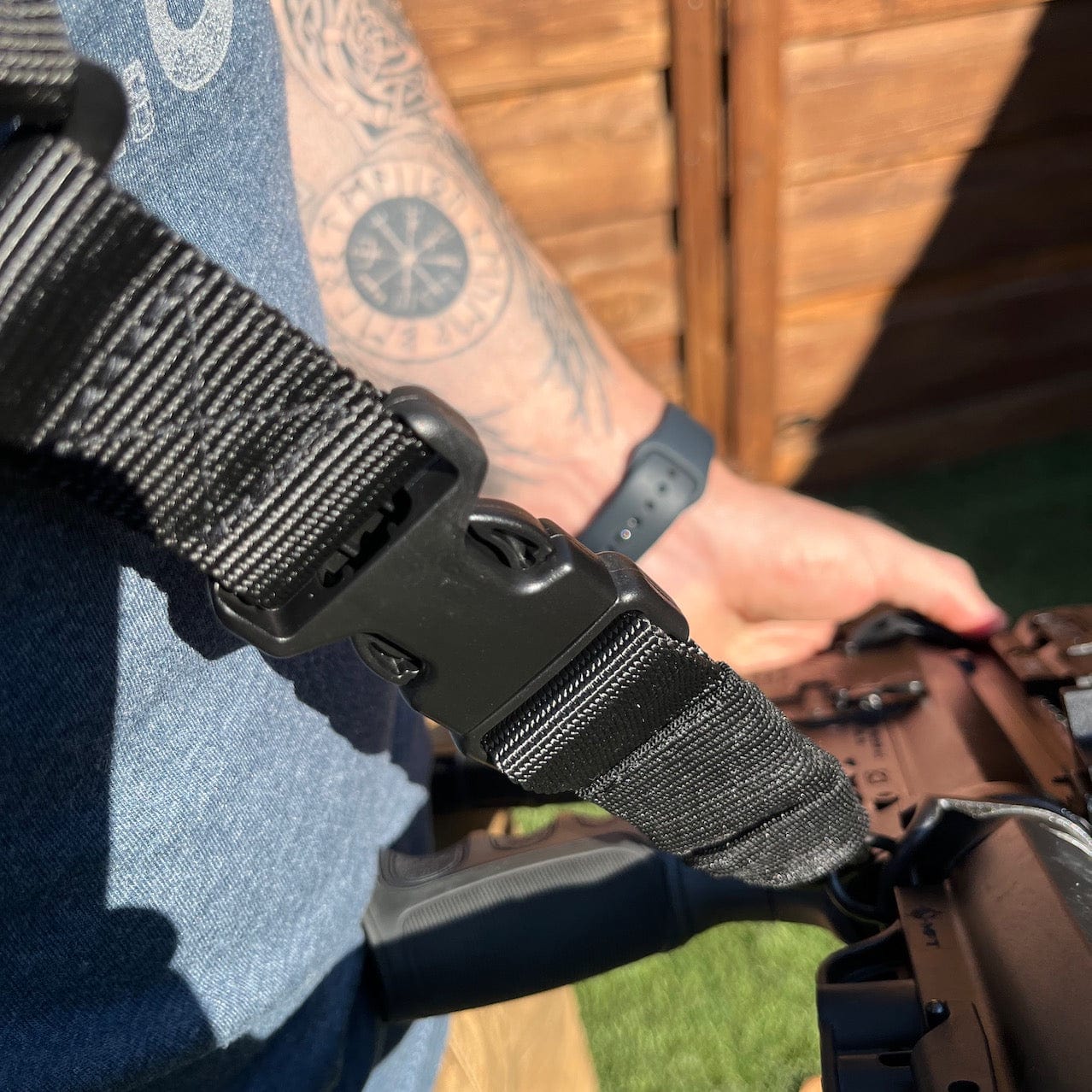 SFT2 Tactical single point bungee sling with adjustable length and durable construction for tactical use.