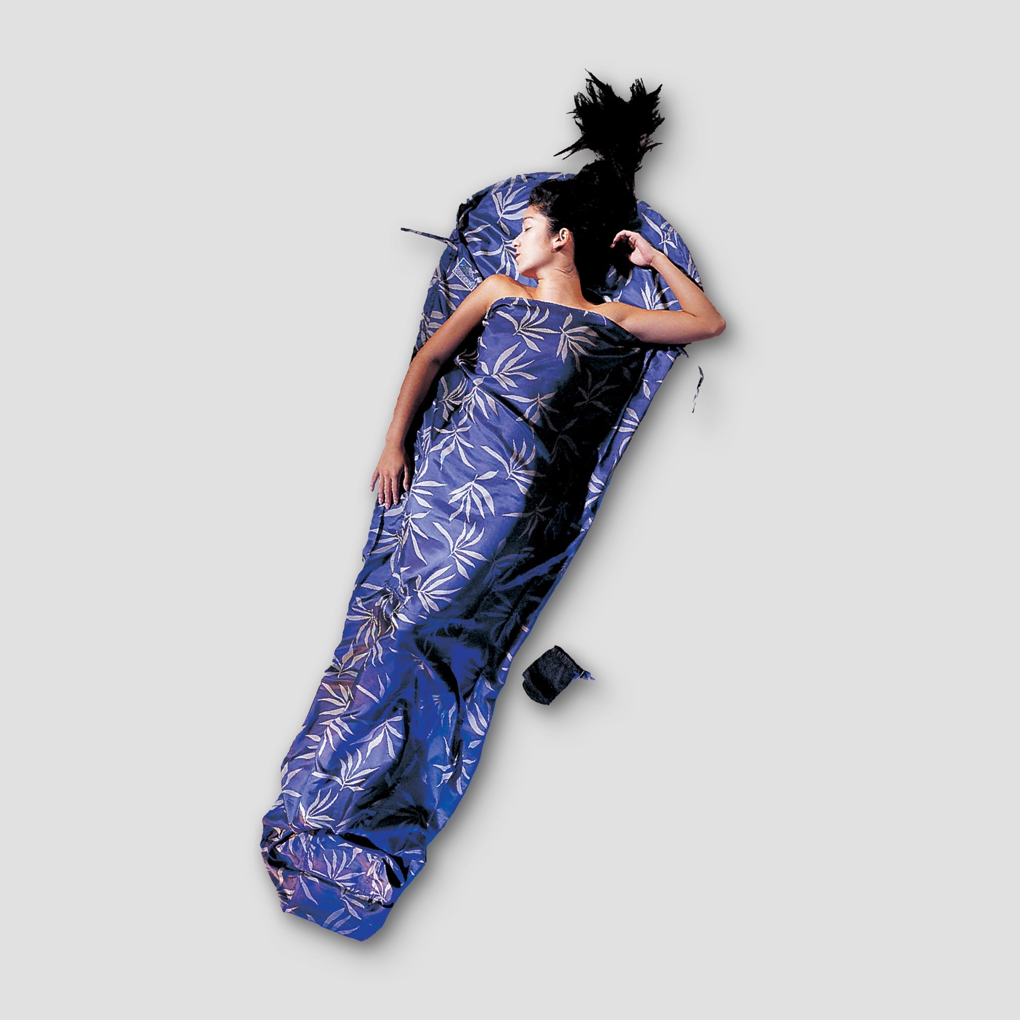 COCOON MummyLiner™ Silk sleeping bag liner in soft silk fabric, showcasing its lightweight and smooth texture.