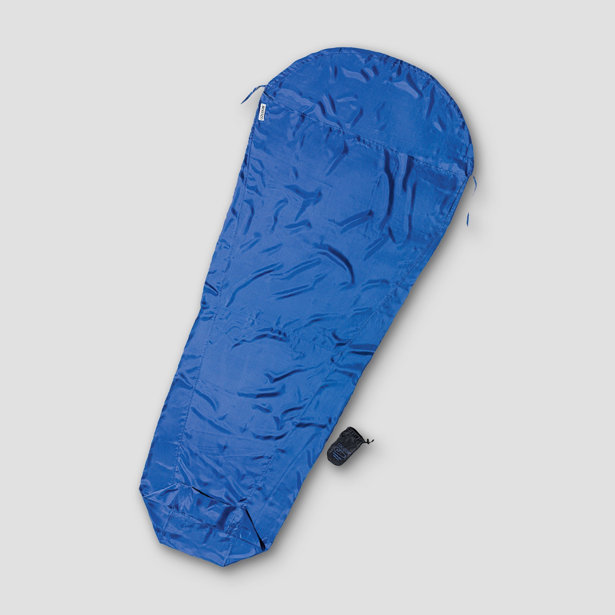 COCOON MummyLiner™ Silk showcasing soft, luxurious silk fabric with a smooth texture for comfortable sleeping.