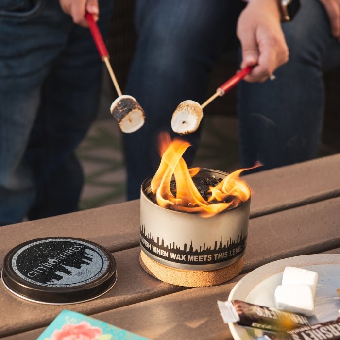 S'mores Night Pack by City Bonfires featuring graham crackers, marshmallows, and chocolate for outdoor gatherings.