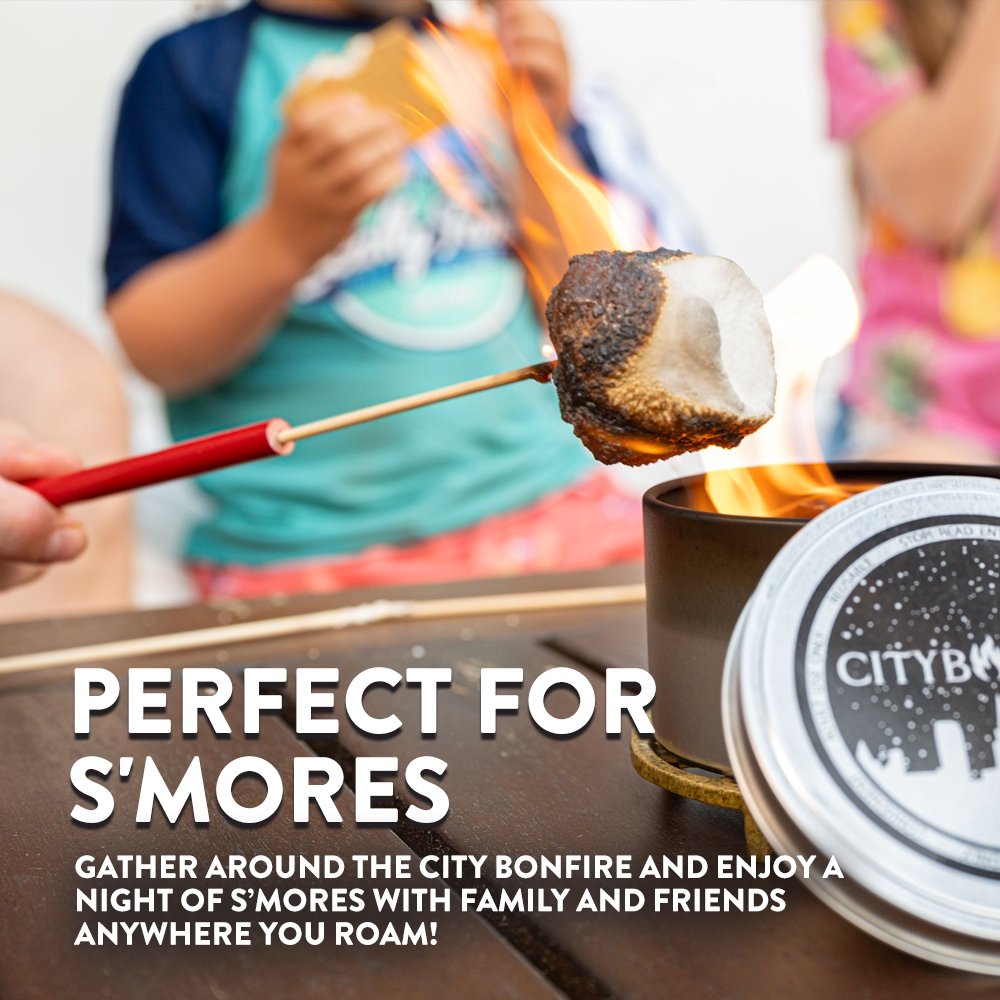 City Bonfires S'mores Night Pack featuring ingredients and tools for an outdoor s'mores experience.