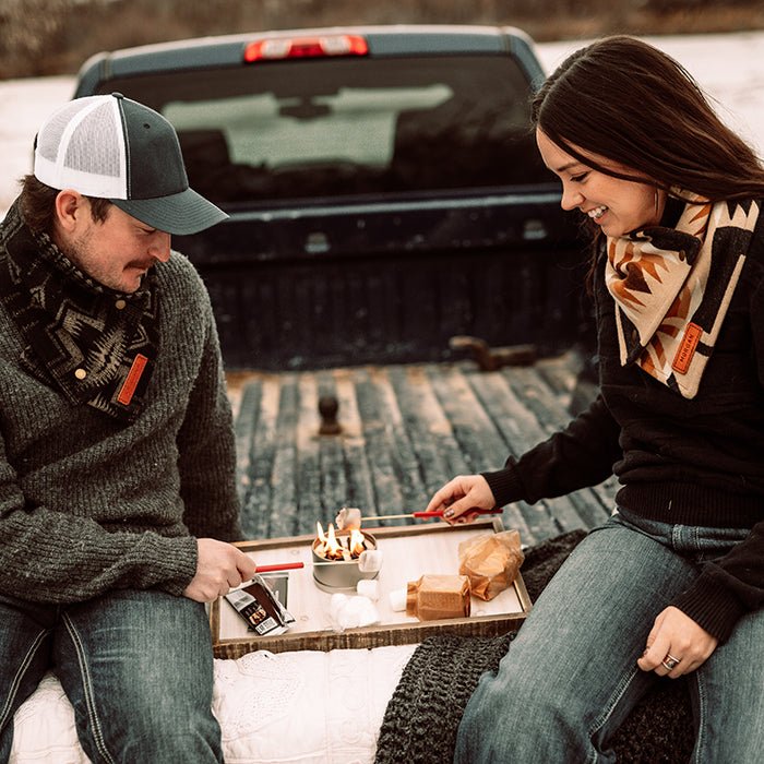 City Bonfires S'mores Night Pack featuring outdoor essentials for making s'mores around a cozy fire.