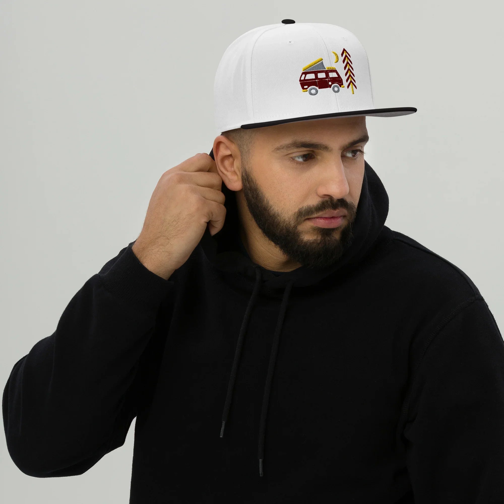 Go Outside Van & Moon Snapback Hat
