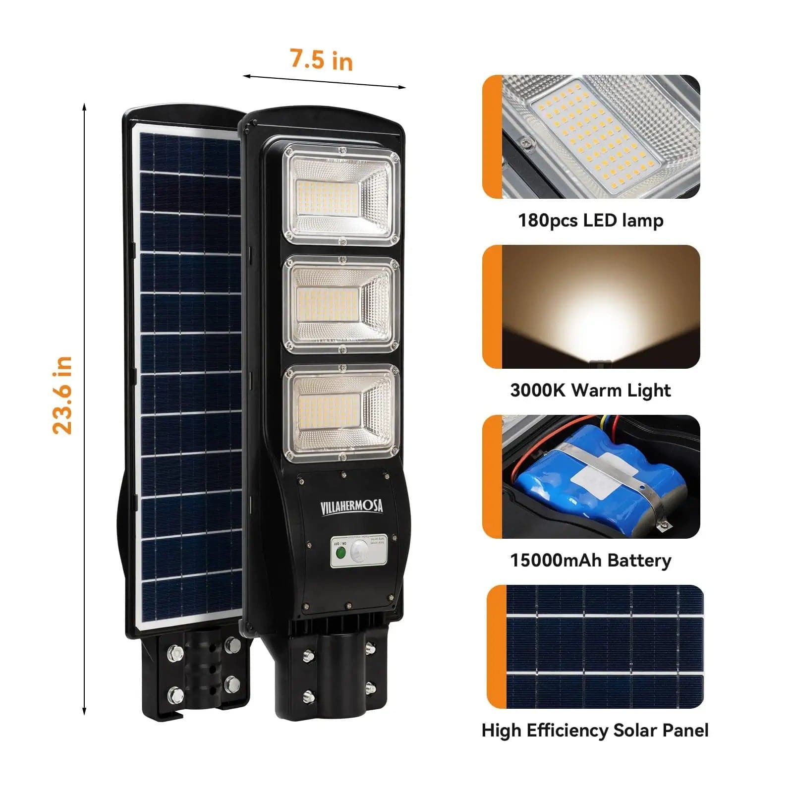 90W 120W Solar street LED lights -warm white/ white - OVERLANDERS Outfitter