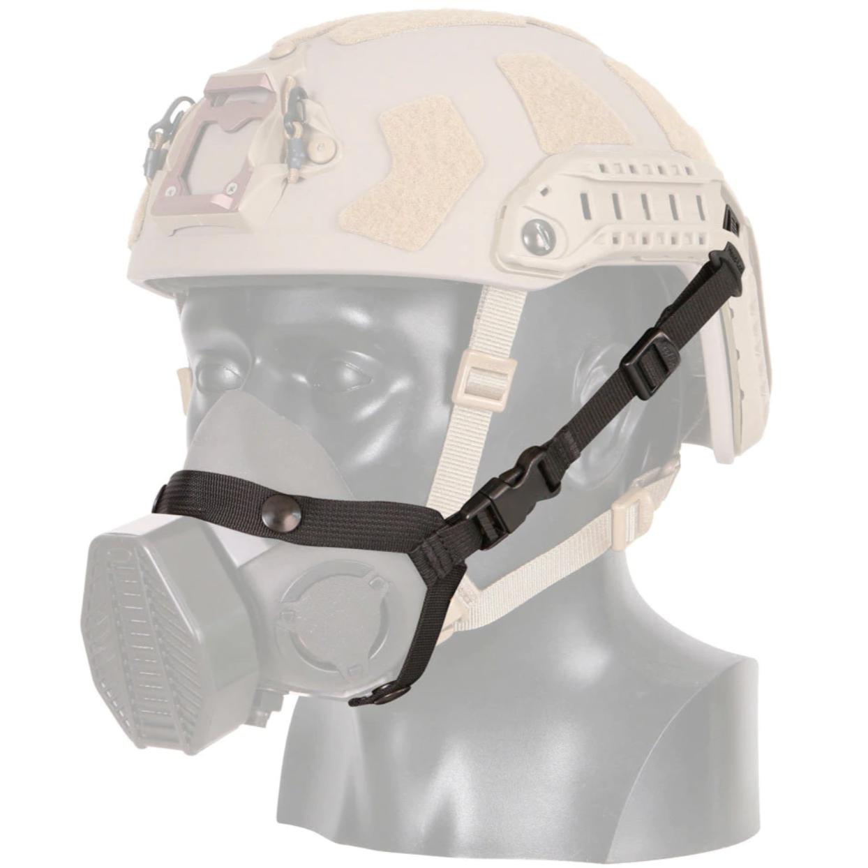 HCC Tactical SOTR O2 Straps Harness for helmets and accessories, shown in a close-up view on a tactical helmet.