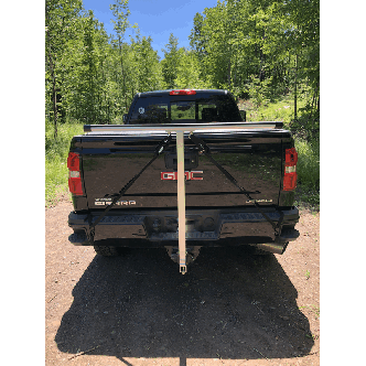 Backcountry Sportsman spring creek double hitch rack with loading bars for easy bike or gear transportation.