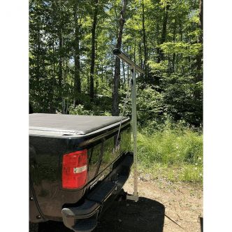 Backcountry Sportsman spring creek double hitch rack with loading bars for secure bike or gear transport on a vehicle.