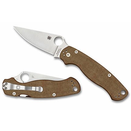 Spyderco Paramilitary 2 SL/PL Canvas Micarta Folding Knife - OVERLANDERS Outfitter