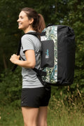 FisheWear Steel My Heart Duffel Dry Bag in durable waterproof material, shown in a sleek steel color with adjustable strap.