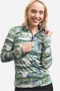 FisheWear Steel My Heart Thermal 1/4 Zip Top in steel color, made of thermal fabric, featuring a quarter-zip design and comfortable fit.